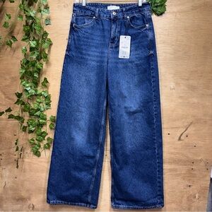 Zara MID-RISE WIDE LEG LONG LENGTH JEANS